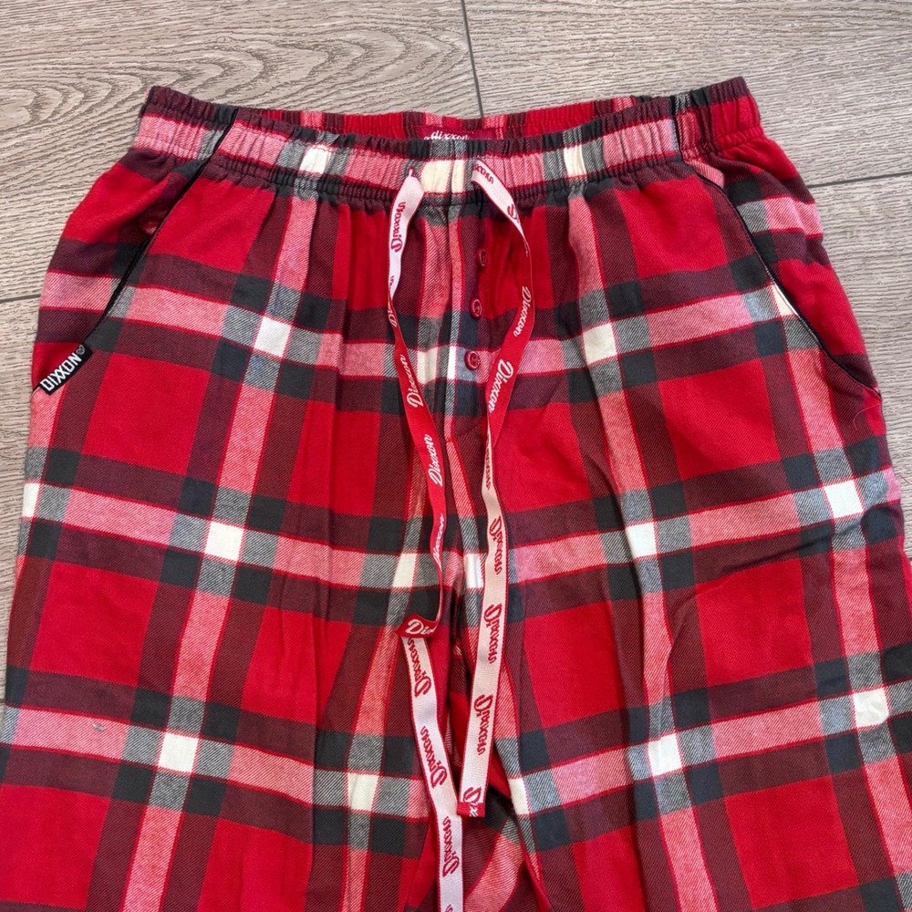 Dixxon Flannel Co Pajama Pants Mens Medium Red Plaid Jogger Lounge Sleepwear - Picture 2 of 8